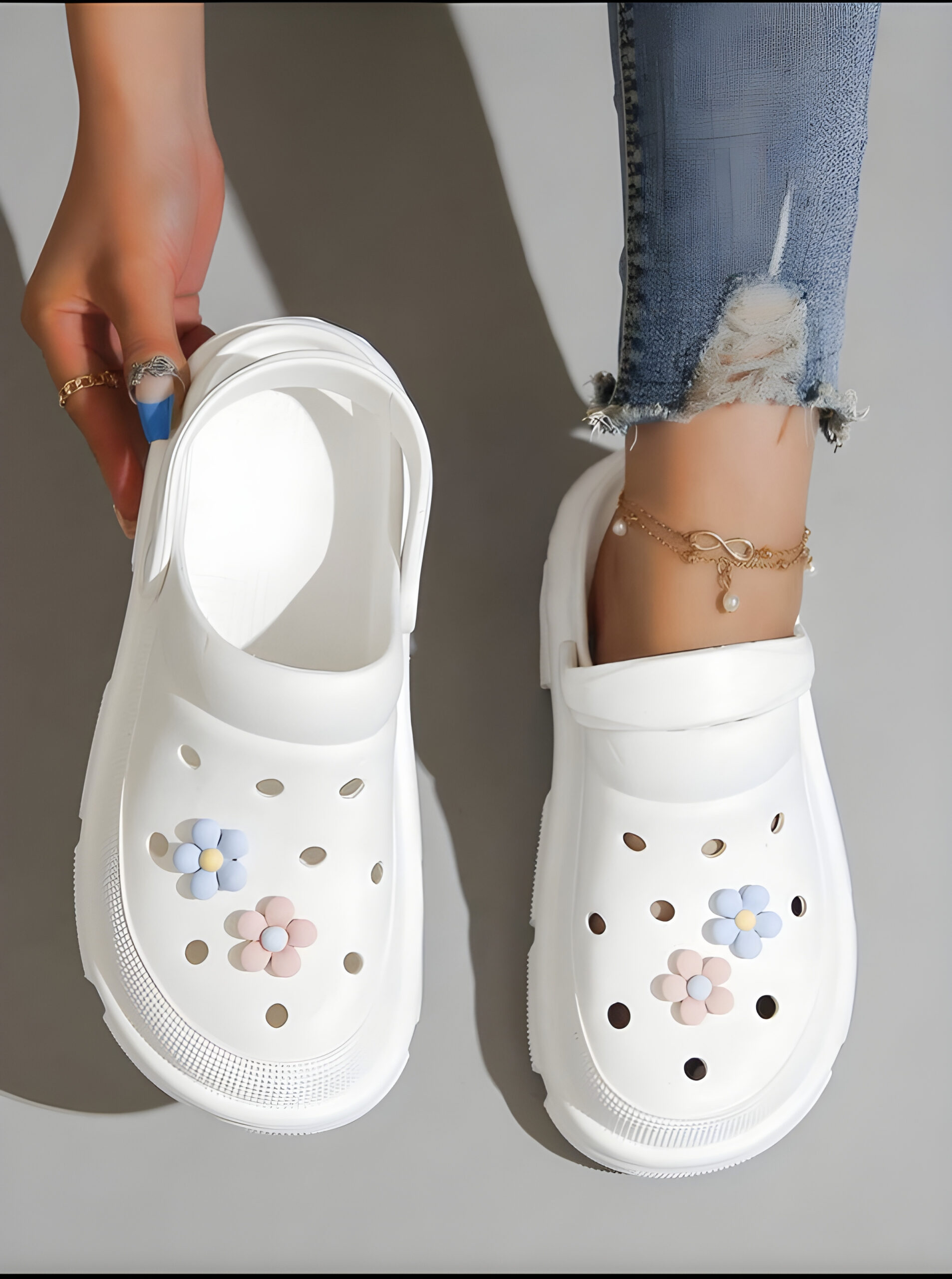 Applique Decor Hollow Out EVA Slingback Clogs, WSH-003