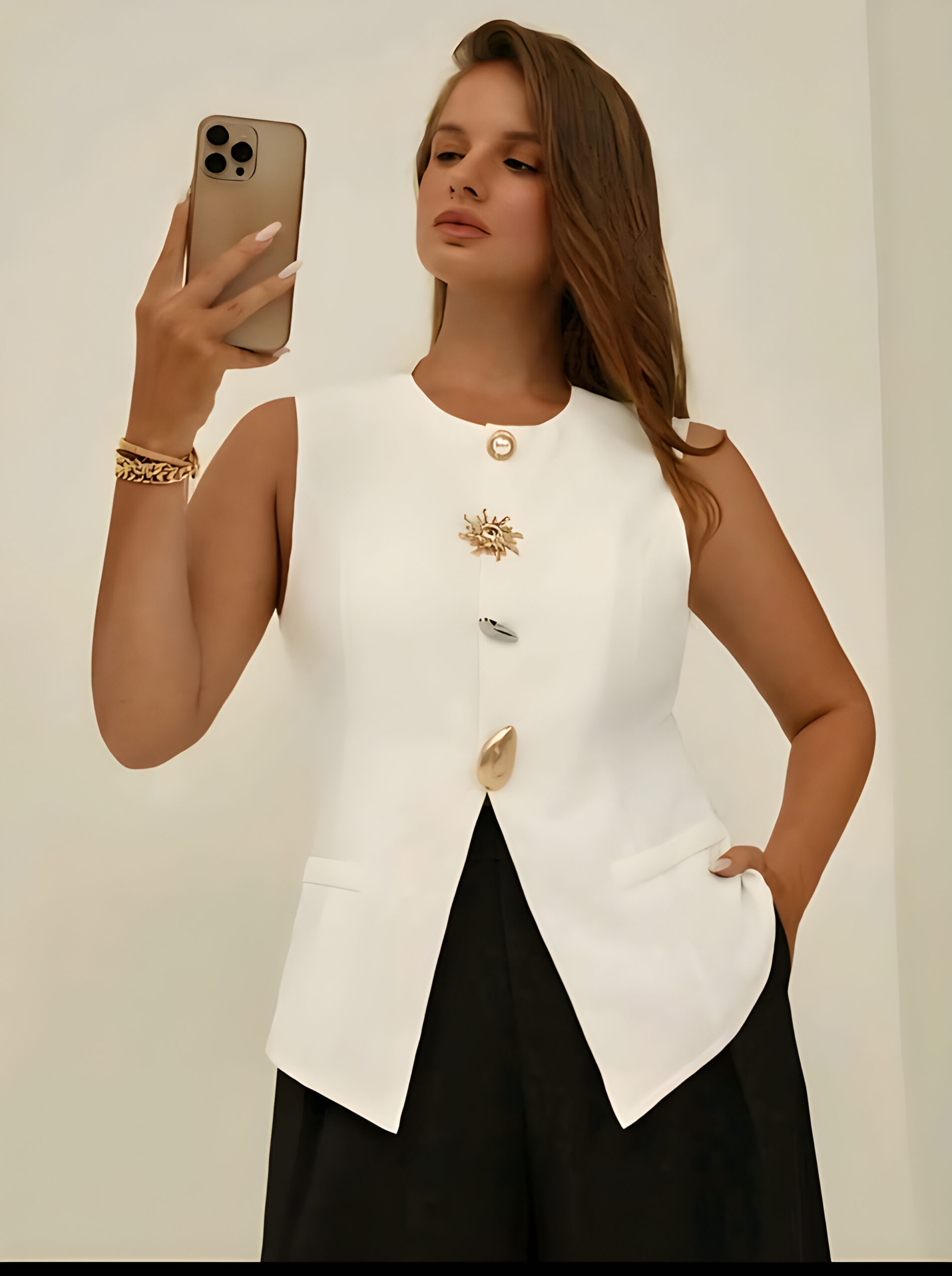 Plus Size Women Non Sleeve Top, CHTP-007