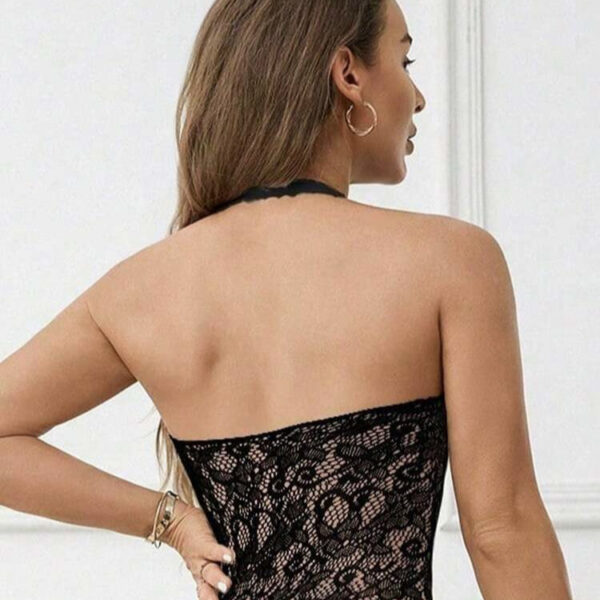 Black Sexy Women's Fishnet Sheer Jumpsuit Lingerie, WLG-009