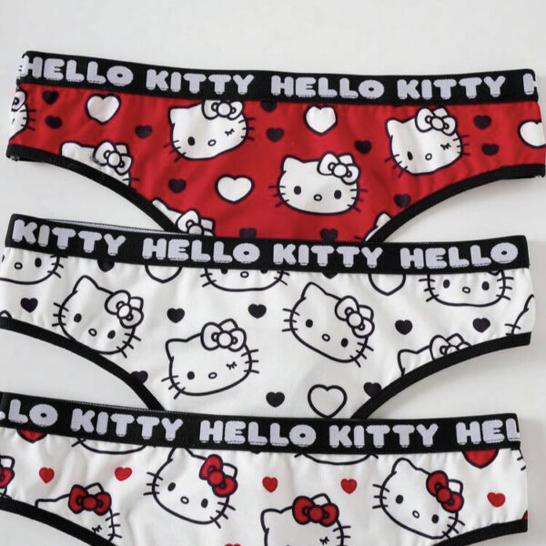 3 Pics HELLO KITTY AND FRIENDS Comfortable Thong Panties, WLG-0013