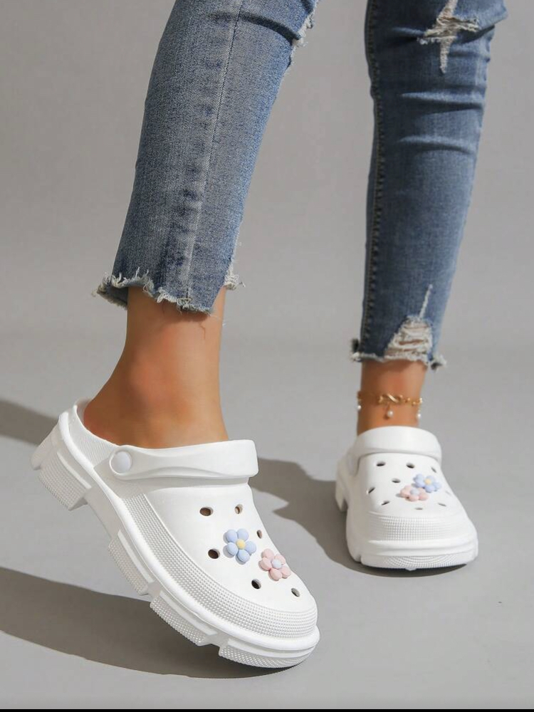 Applique Decor Hollow Out EVA Slingback Clogs, WSH-003