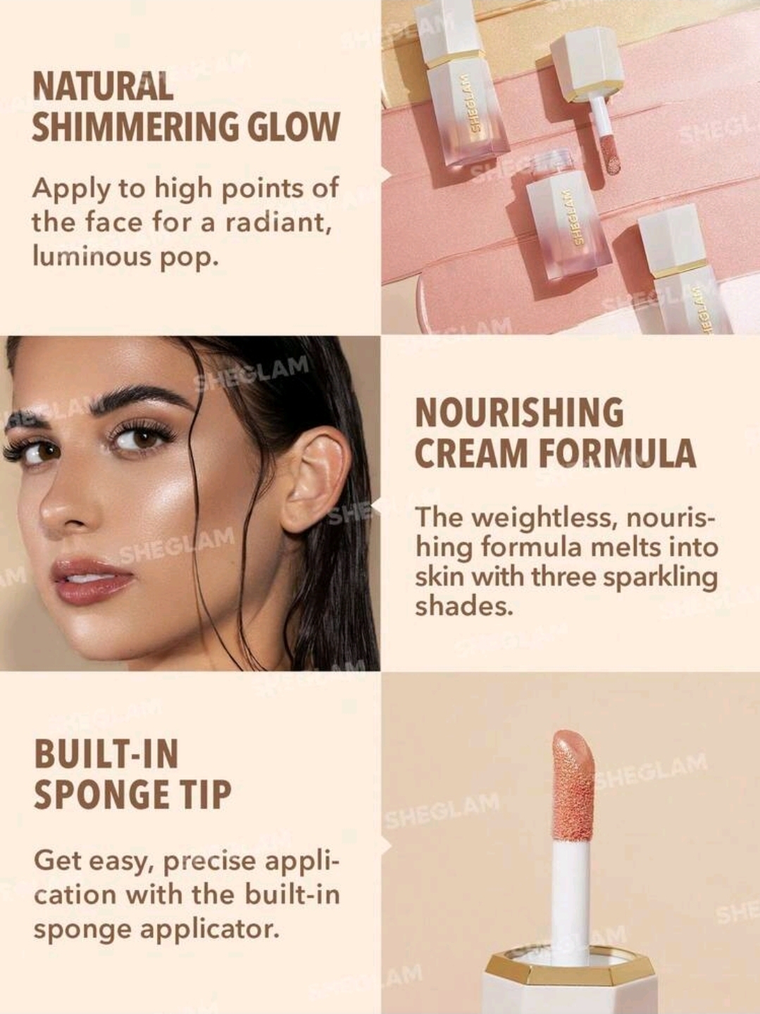 SHEGLAM Glow Bloom Liquid Highlighter-Vanilla Makeup, WMU-0018