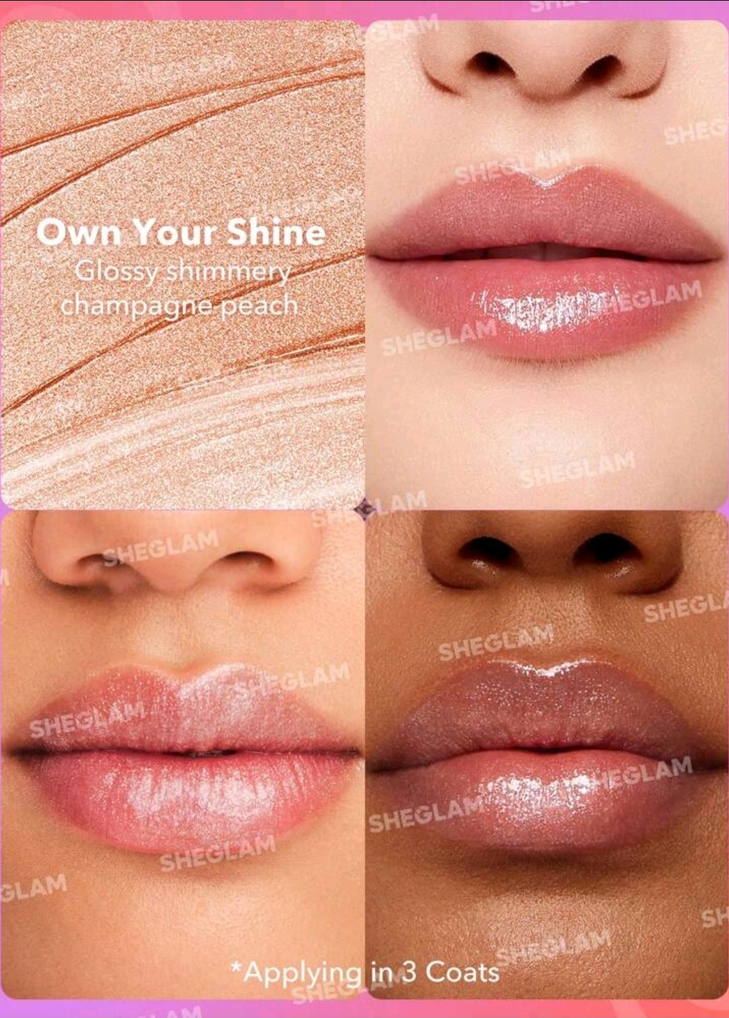 SHEGLAM  Lipstick-Own Your Shine Lip Makeup, WMU-0019