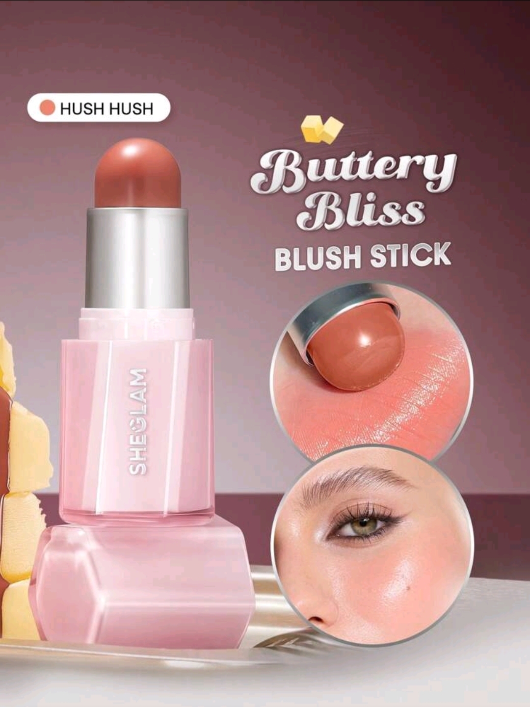 SHEGLAM Buttery Bliss Blush Stick-Hush Hush Makeup, HMU-001