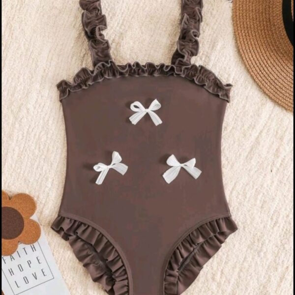 1pc Young Girl Plain Monokini Swimsuit, CHSW-003