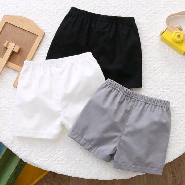 3pcs/Set Baby Boy Solid Color Shorts, CHTP-001