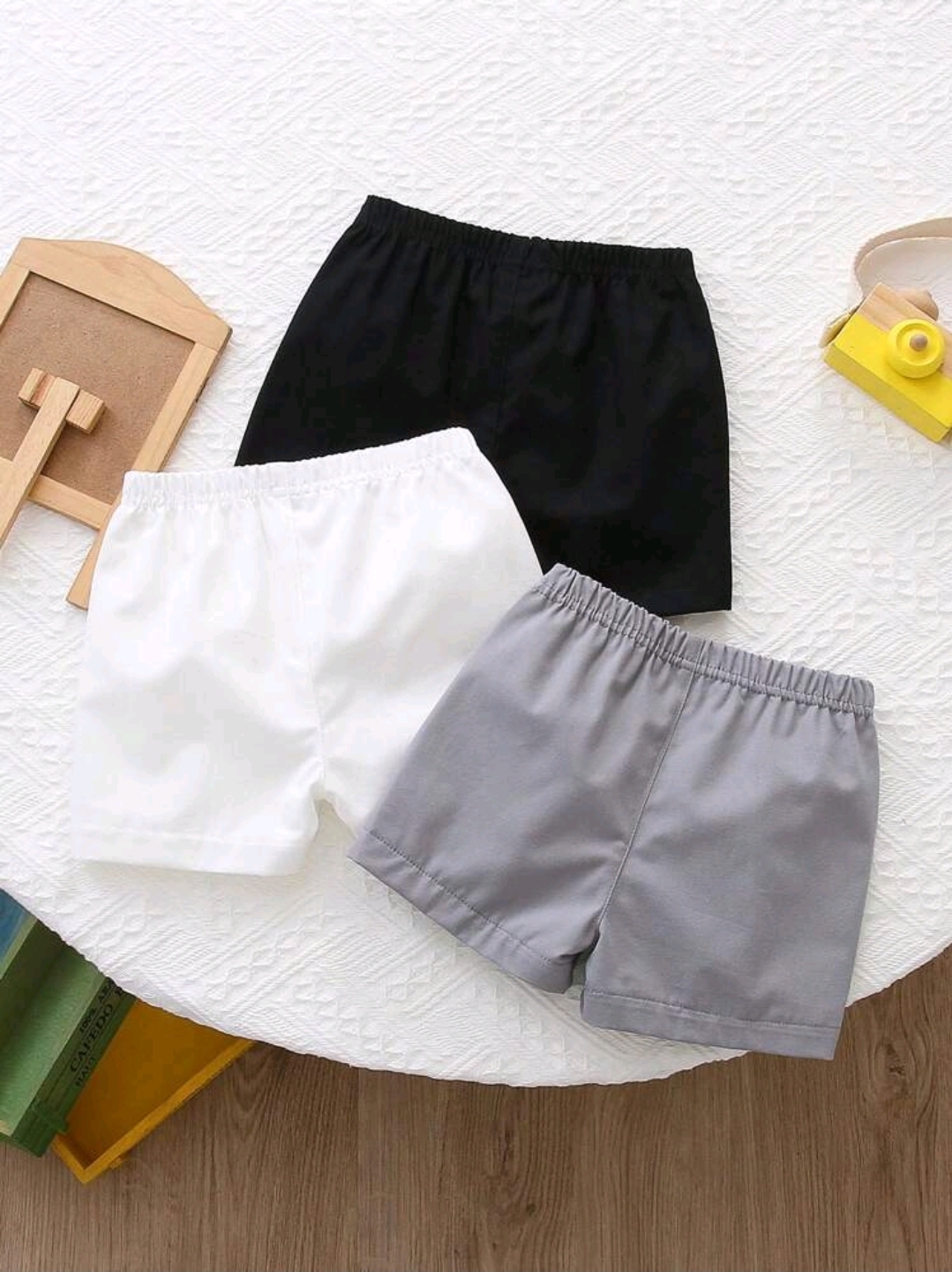 3pcs/Set Baby Boy Solid Color Shorts, CHTP-001