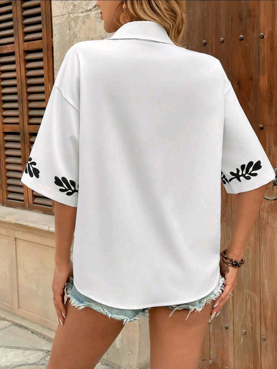 Women Loose Fit Button-Up Shirt, CHTP-001