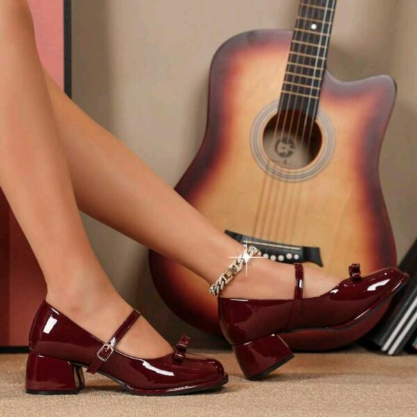 Square Toe Chunky Heel Platform Shoes, CHSH-001