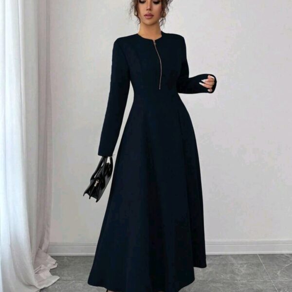 Women Elegant Long Sleeve Midi Dress, CHDR-004
