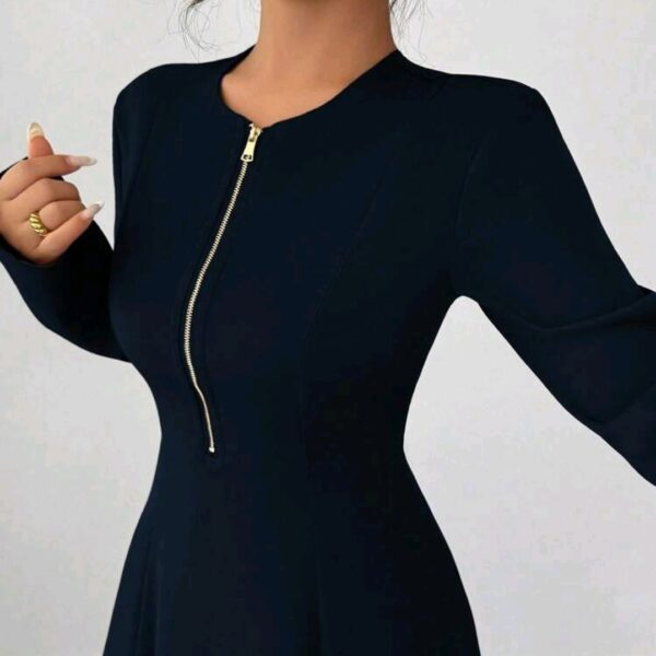 Women Elegant Long Sleeve Midi Dress, CHDR-004