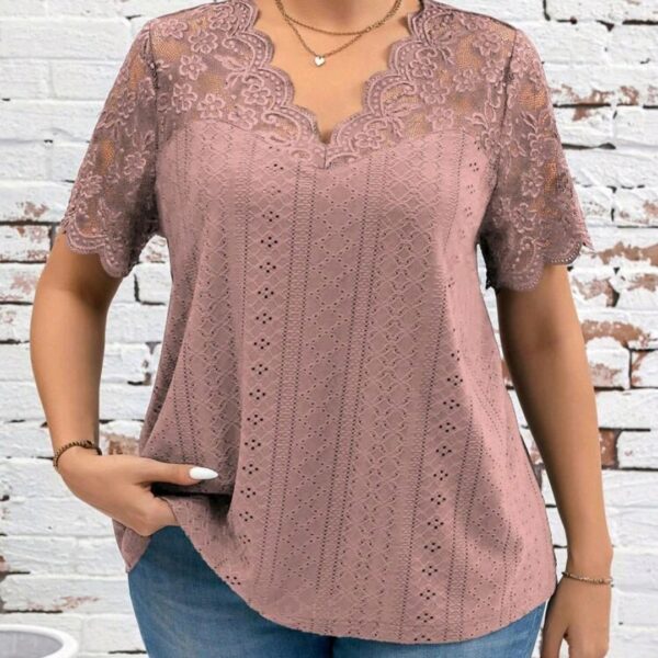 Plus Size Casual Short Sleeve T-Shirt, CHTP-004