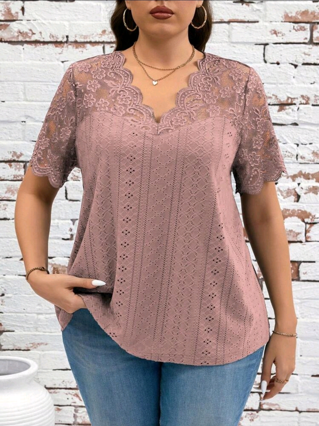 Plus Size Casual Short Sleeve T-Shirt, CHTP-004