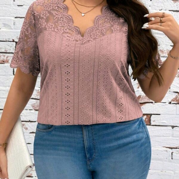 Plus Size Casual Short Sleeve T-Shirt, CHTP-004