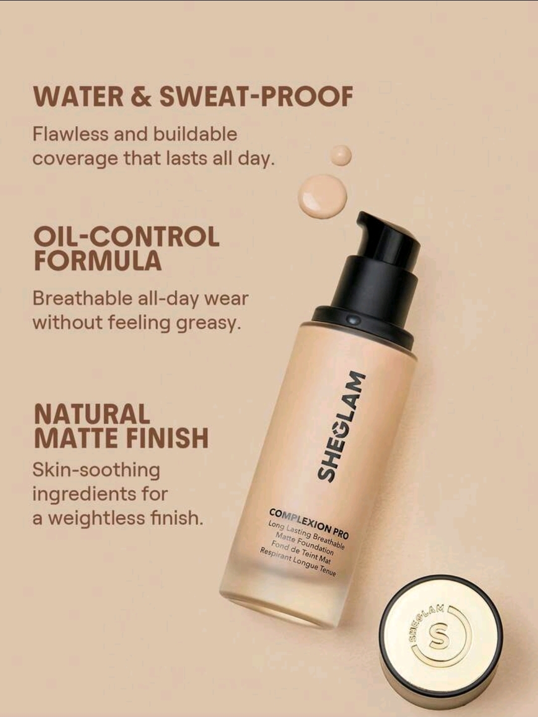 SHEGLAM Matte Foundation-Sand Makeup, WMU-0023