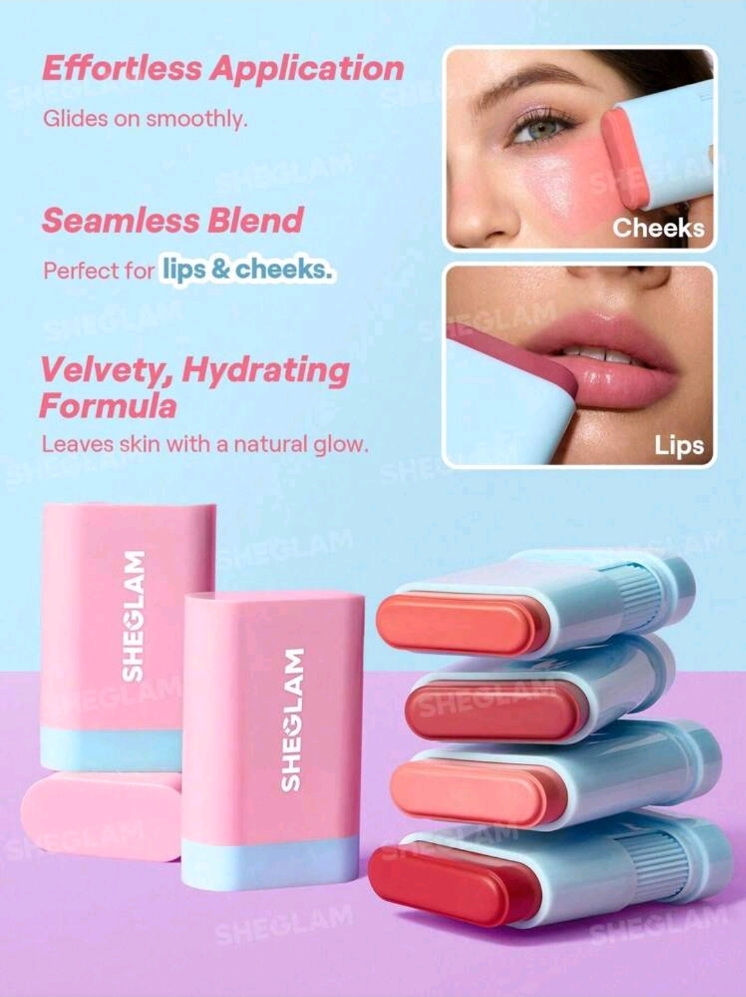 SHEGLAM Glow Blush Stick ( Brisk Baba ) Makeup, WMU-0025