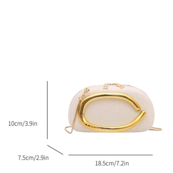 White Metal Decor Shoulder Crossbody Bag, WBG-006