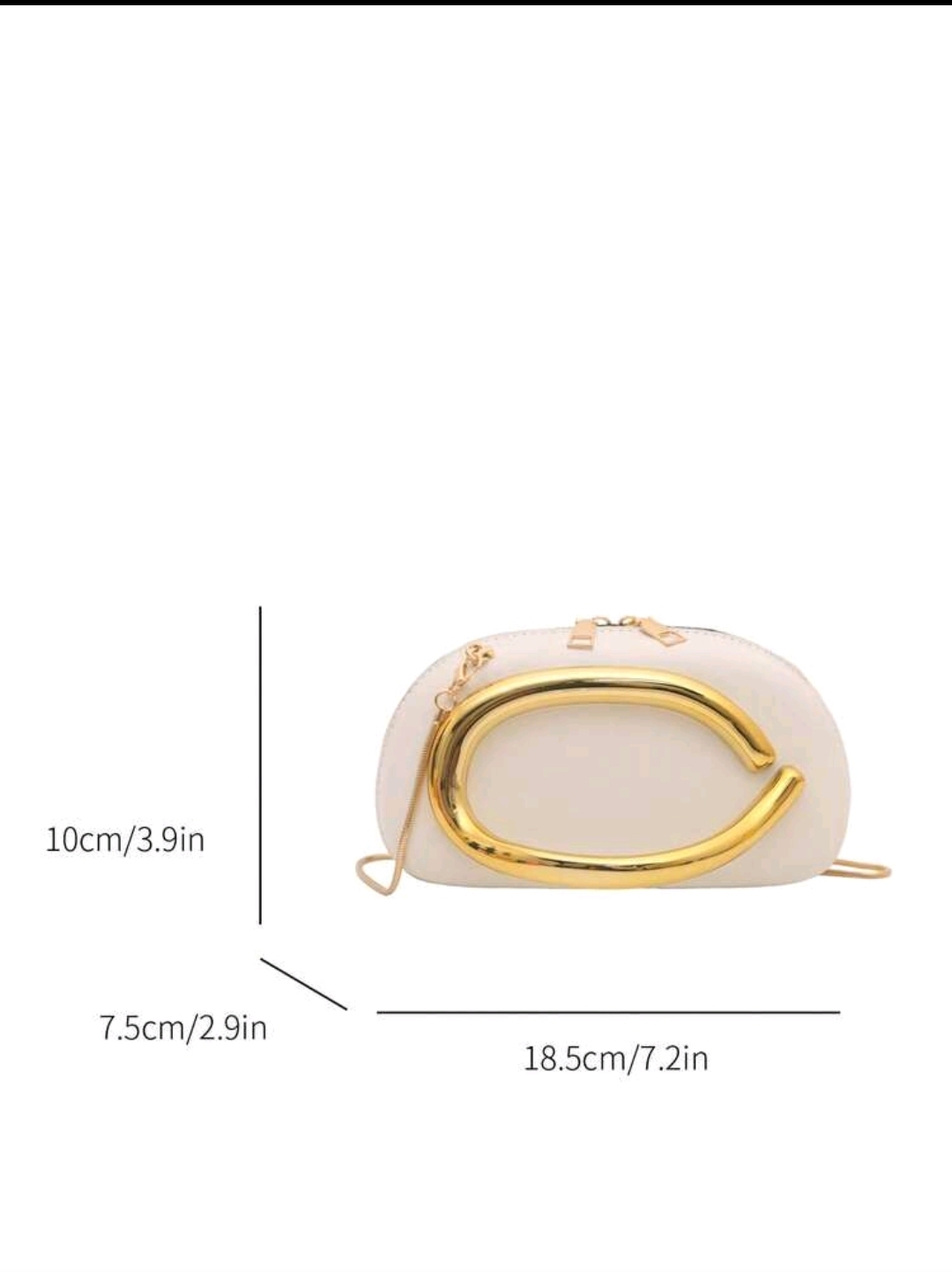 White Metal Decor Shoulder Crossbody Bag, WBG-006