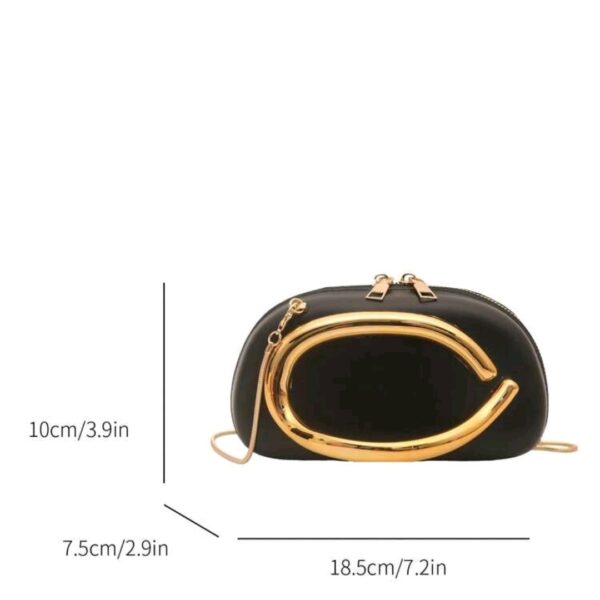 Black Metal Decor Shoulder Crossbody Bag, WBG-007