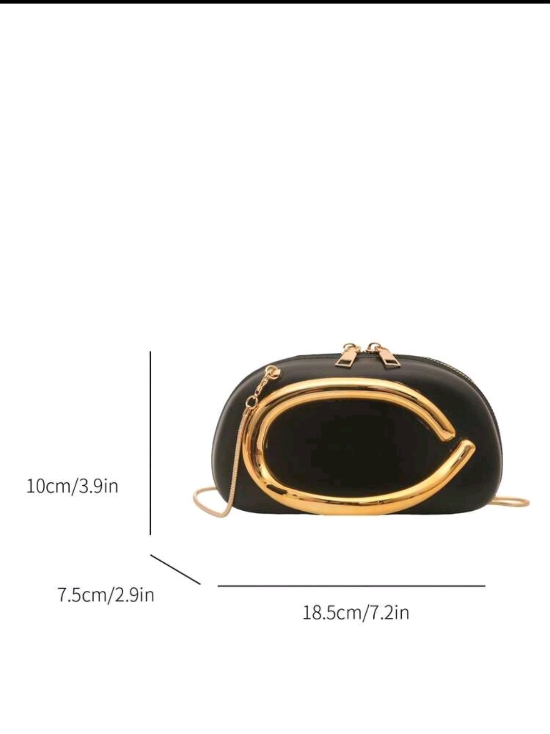 Black Metal Decor Shoulder Crossbody Bag, WBG-007