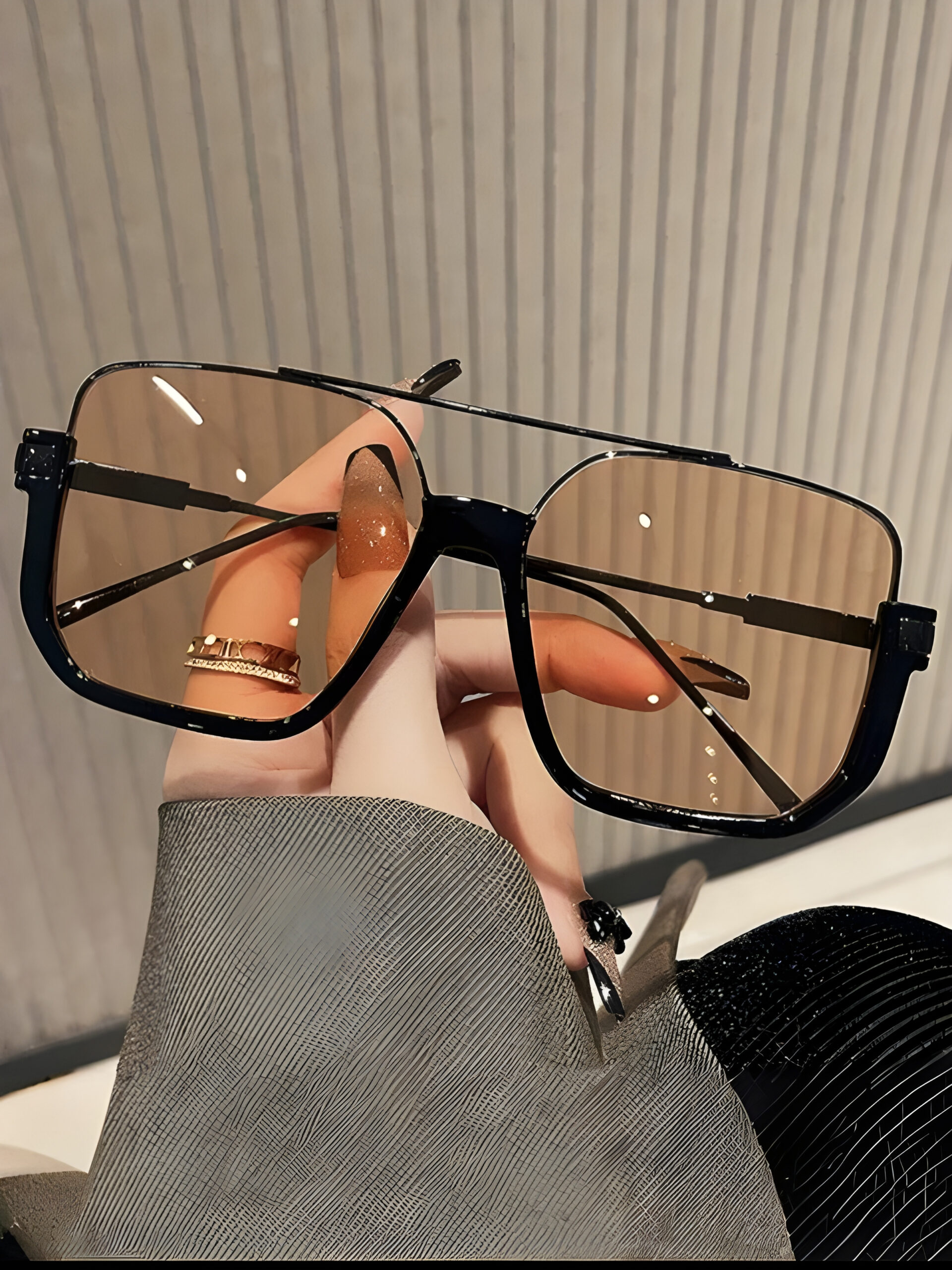 Metal Square Frame Sun Glasses, WAC-0021