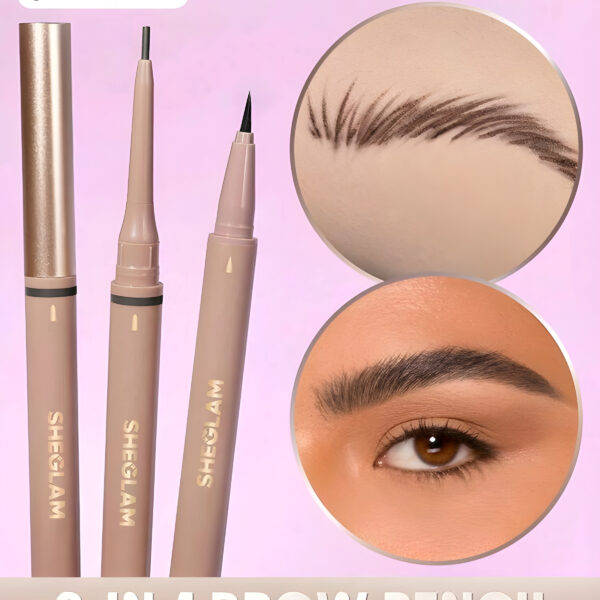 SHEGLAM 2-In-1 ( Espresso Color ) Brow Pencil-Waterproof Liquid Eyebrow Makeup, WMU-0010