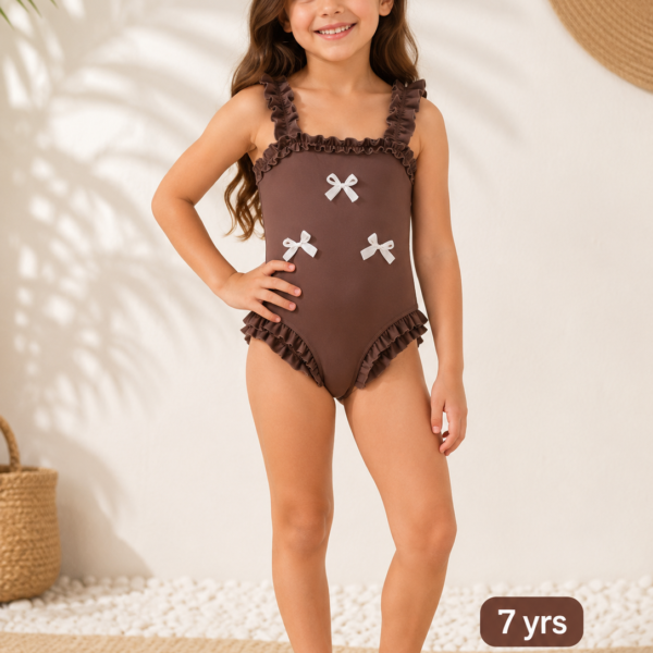 1pc Young Girl Plain Monokini Swimsuit, CHSW-003