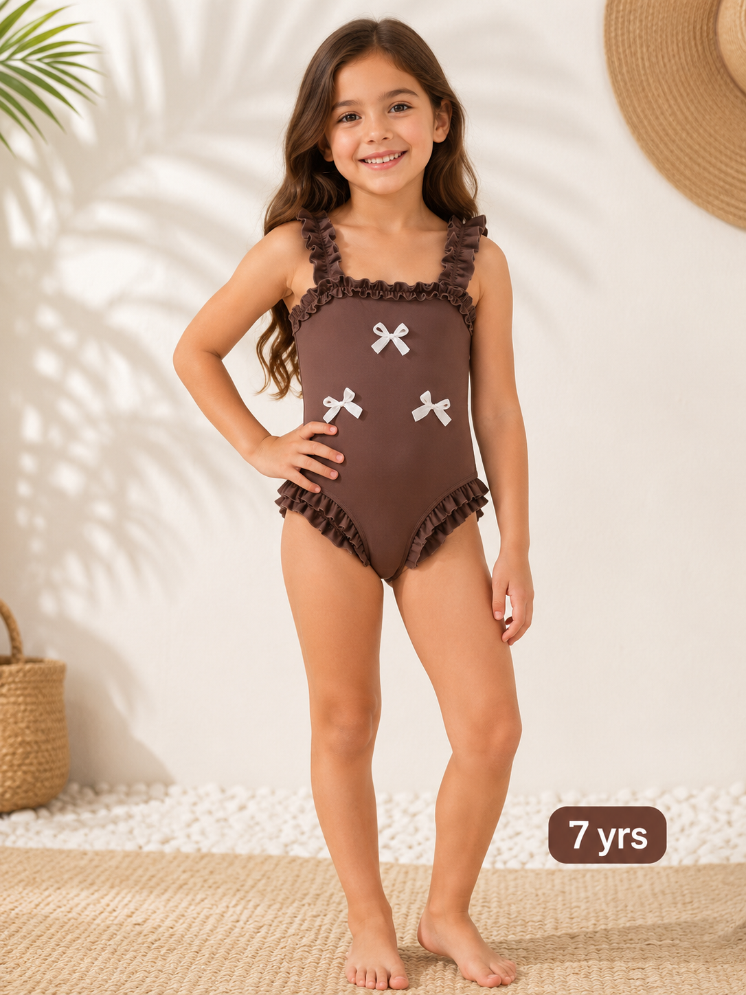 1pc Young Girl Plain Monokini Swimsuit, CHSW-003